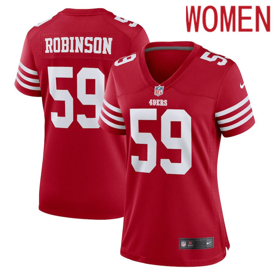 Women San Francisco 49ers #59 Curtis Robinson Nike Scarlet Game Player NFL Jersey